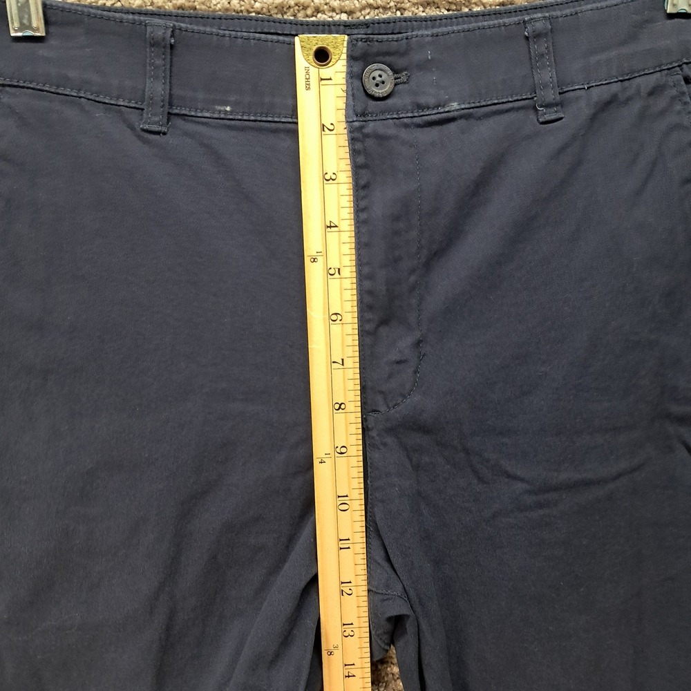 Chaps Mens Navy Blue Flat Front Chino Shorts Size 36 Stretch Cotton 8155 - Picture 6 of 9
